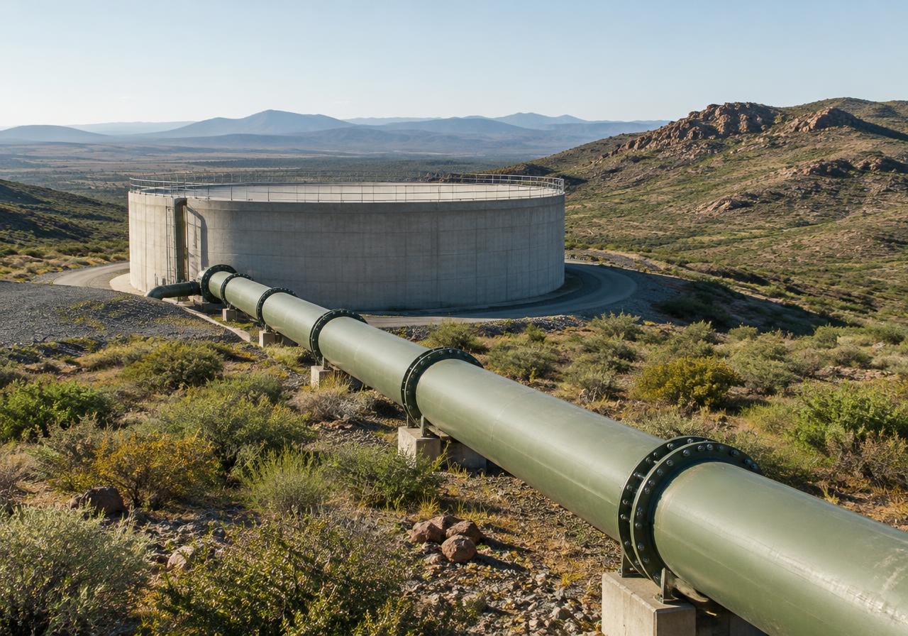 Illustrative water & municipal infrastructure — not a photograph of this project